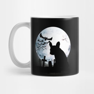 French bulldog frenchie and bats with full moon Mug